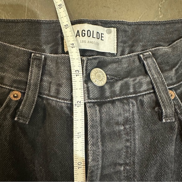AGOLDE 90'S Crop Mid Rise Straight Leg Jeans - Tar Wash - Size 26 - Picture 7 of 15